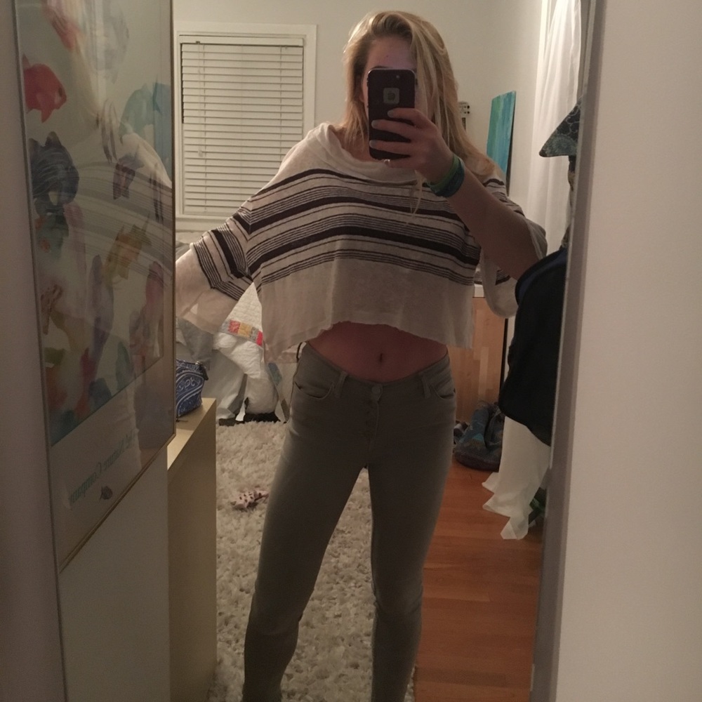 Free People cropped scoop neck top
